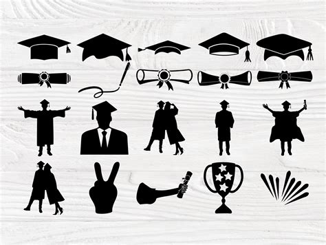 Graduation Cap Svg Graduation Clipart Silhouette Etsy Finland