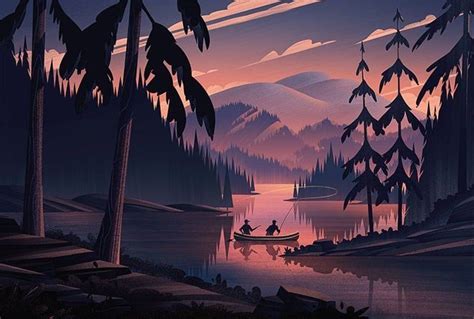 35 Scenic Landscape Illustrations With Vibrant Colors Modern Design