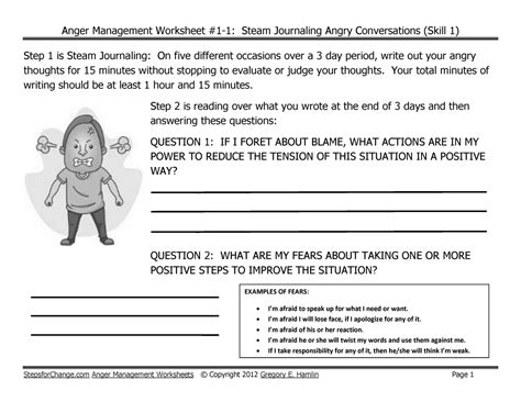 skill 1 anger management techniques and worksheets steam