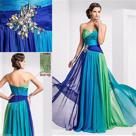 Buy Latest Designs Colorful Prom Dress Long Chiffon