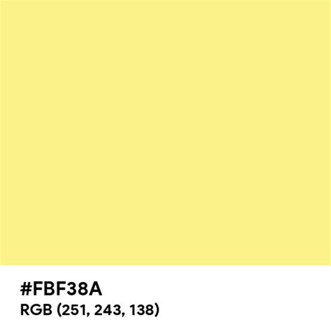 Bright Pastel Yellow Color Hex Code Is Fbf38a