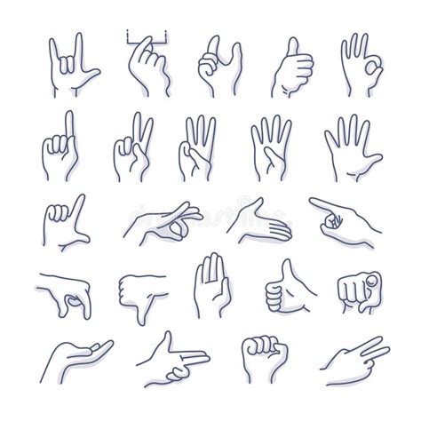 Hand Gestures Vector Illustration Stock Illustrations 11783 Hand