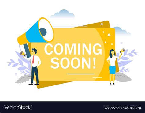 Coming Soon Announcement Flat Style Design Vector Image