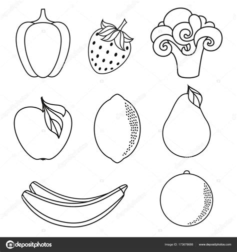 Frutas Yverduras Para Colorear