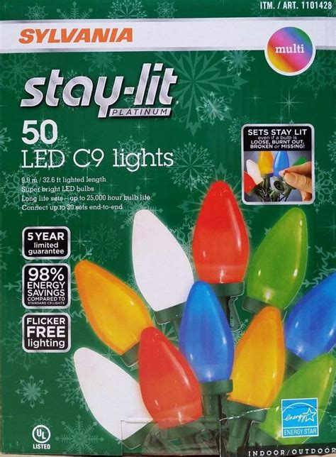 Sylvania Stay Lit Platinum LED Indoor Outdoor Christmas String Lights