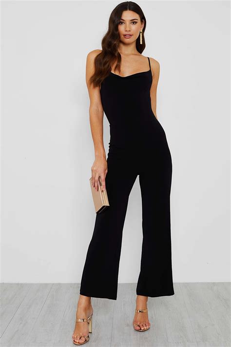 Walg Sienna Cowell Neck Strappy Wide Leg Jumpsuit Walg Jumpsuits
