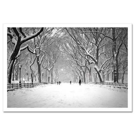 Snow On Poet Walk In Central Park New York Art Print Ny Christmas
