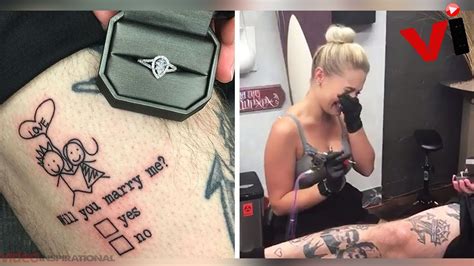 Tattoo Artist Proposes To His Gf In The Riskiest Way Ever By Inking