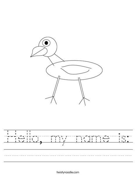 Find over 100+ of the best free high res background images. Hello, my name is: Worksheet - Twisty Noodle | All about ...