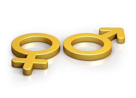male and female gender symbols golden 3d illustrationgolden 3d up arrow on white background 3d
