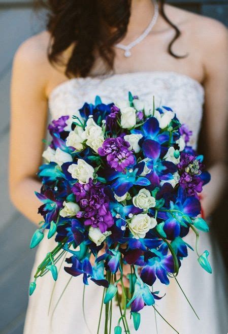 love this blue dendrobium orchid in the bouquet blue orchid wedding bouquet blue orchid