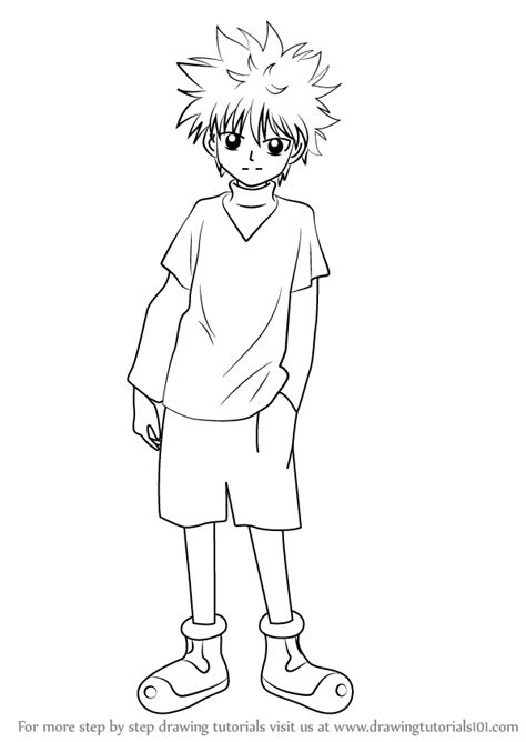 Step By Step How To Draw Killua Zoldyck From Hunter X Hunter