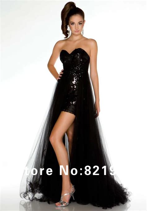 Sexy Sweetheart Black Masquerade Dress Sequin Hi Low Prom Dress Dress Shirt Neck Extenders Dress