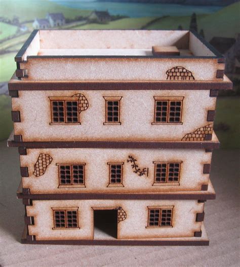 3 15mm 3 Story Houses Building For Wargames Laser Cut Mdf Fow All