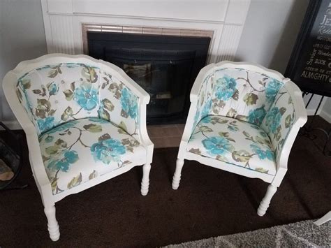23l x 31w x 34h. Refinished floral print accent chairs (With images ...