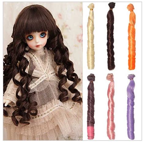 6pcslot Wholesale Curly Doll Hair 25cm Brown Diy Handmade Doll Wigs Hair In Dolls Accessories