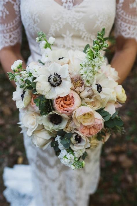 Elegant Bridal Bouquet With Anemone Peony And Snapdragon