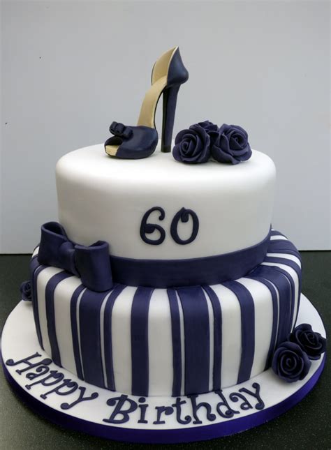 Glamorous 2 Tier 60th Birthday Cake With A Stiletto Shoe Susies Cakes