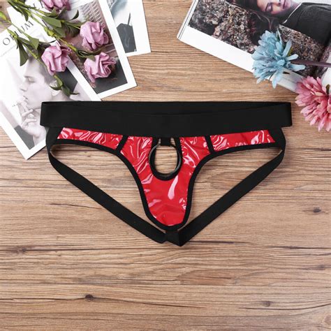 Sexy Mens Open Front Hole Briefs Enhancer O Ring Underwear Jockstrap G String Ebay