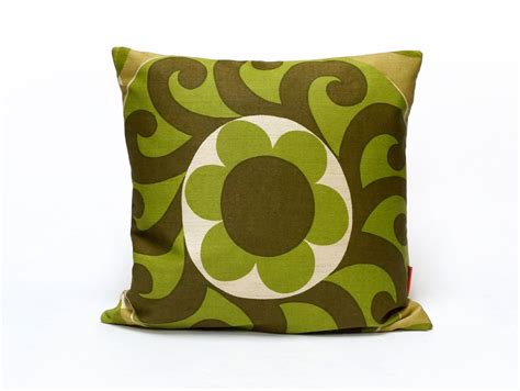 Green Mid Century Modern Pillow Cover Retro Cushion Cover Etsy