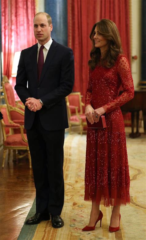 Kate Middleton Stuns In A Glittering Red Dress At Buckingham Palace