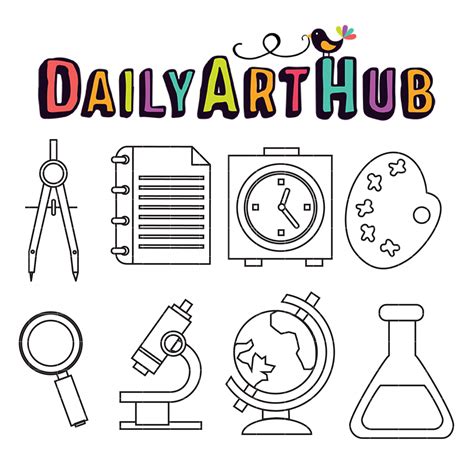 Science Laboratory Outline Clip Art Set Daily Art Hub Free Clip Art