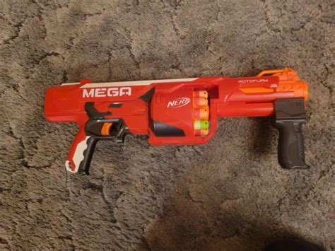 NERF MEGA ROTOFURY Pump Action Blaster Rifle Gun Includes Bullets PicClick