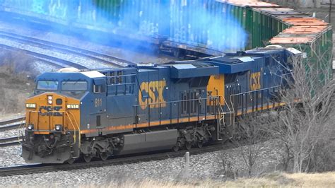 A Long Csx Freight Train Q410 With Pushers In Baltimore Youtube