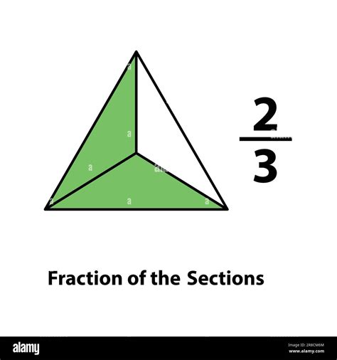 two by three fraction of the divided into slices fractions for vector flat outline icon