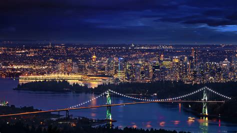 Mobile And Desktop Wallpaper Hd Vancouver Downtown Night Cityscape