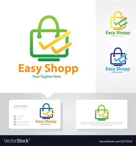 Easy Shop Logo Design Royalty Free Vector Image