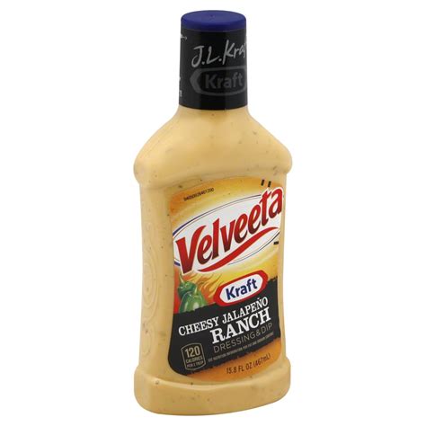Add rotini, remaining chicken broth, and bacon. Kraft Velveeta Cheesy Jalapeno Ranch Dressing and Dip ...