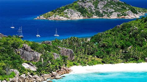 1920x1080px 1080p Free Download Seychelles Beach Hills Ocean