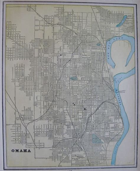 1900 Vintage Omaha Nebraska Map Original Map Of Omaha City Map 1060