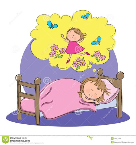 Girl Dreaming Whilst Sleeping Stock Vector Image 32518299 People