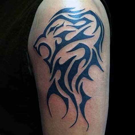 40 Tribal Lion Tattoo Designs For Men Mighty Feline Ink Ideas