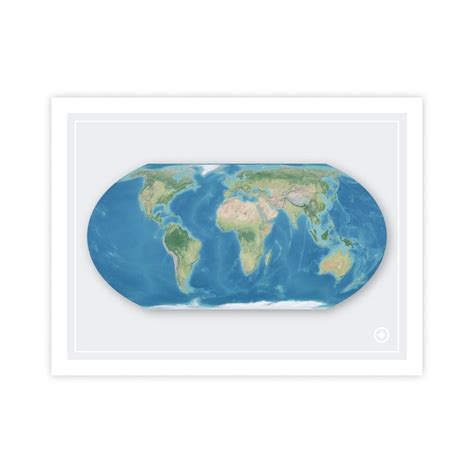 Equal Earth Projection World Map Map Wall Art Design Museum Muted