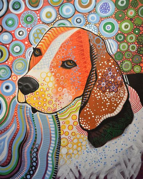 Amy Giacomelli Dog Art Abstract Dog Art Rocky Beagle 8 12 X