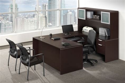 U Shaped Office Desk With Hutch Pl Laminate