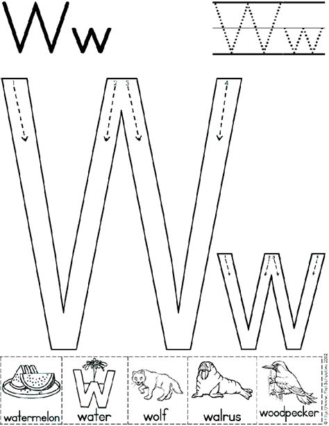 Preschool printable letter w coloring page. 5 Best Images of W Worksheets Preschool Printables ...