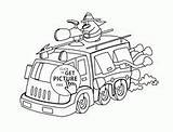 Coloring Truck Transportation Wuppsy Printables Funny Fire Cartoon Volvo Semi sketch template