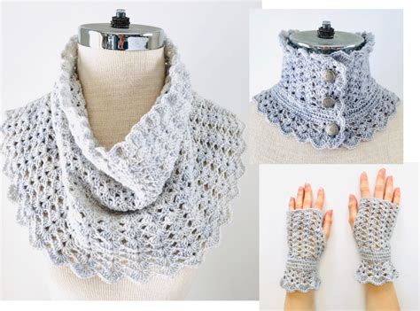 Elegant Lace Scarf and hand warmer crochet collection: - Valerie Baber ...