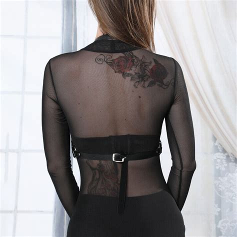 sexy women faux leather strap chain corset bustier body harness waist bra belts ebay