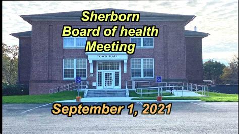 Sherborn Board Of Health Meeting September 1 2021 Youtube