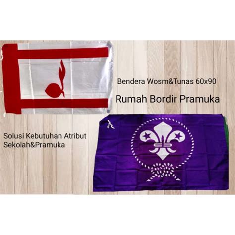 Jual Bendera Tunas Pramuka Bendera Wosm Pramuka 60x90 Shopee Indonesia