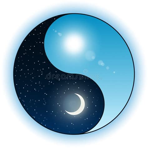 Sun E Lua No Símbolo De Yin Yang Ilustração Do Vetor Ilustração De