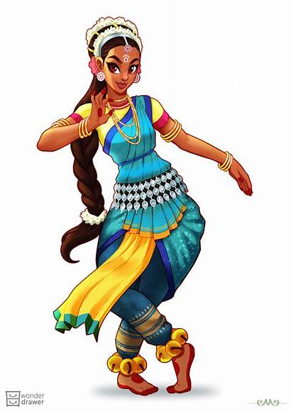 Indian Dance Character India Drawing Clipart Illustration