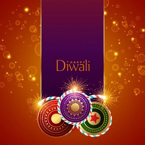 Free Abstract Diwali Festival Sparkles Background With Crackers Free