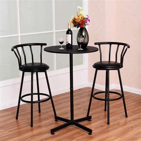 3 piece pub table set this functional yet simple set consist two stools and a pub table and will fit perfectly to a small interior. 3 Piece Bar Table Set with 2 Stools Bistro Pub Kitchen ...