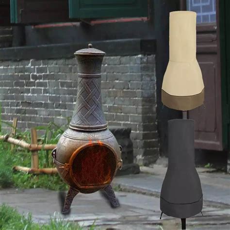 The opening allows you to load fuel into its round bottom section. Lampshades - Patio Chiminea Cover Waterproof Chimney Fire ...